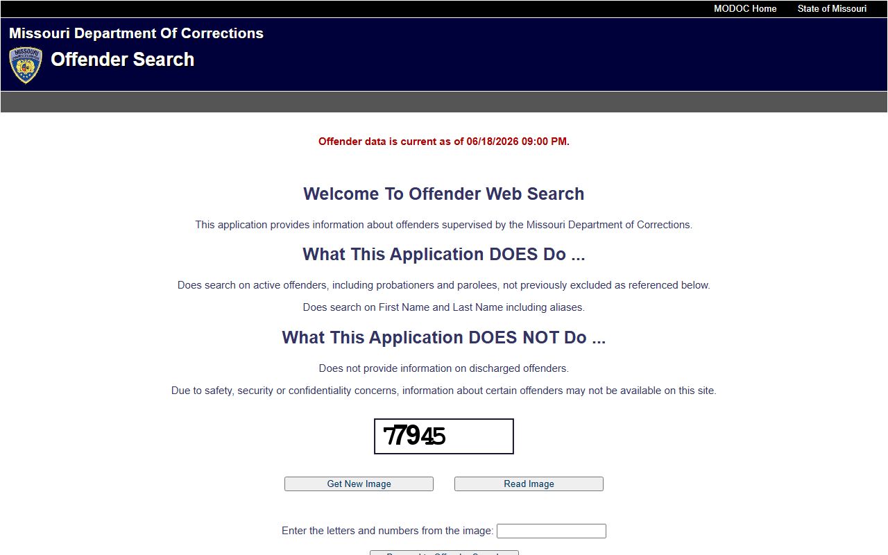Missouri DOC offender search for Wright County inmate population transfers