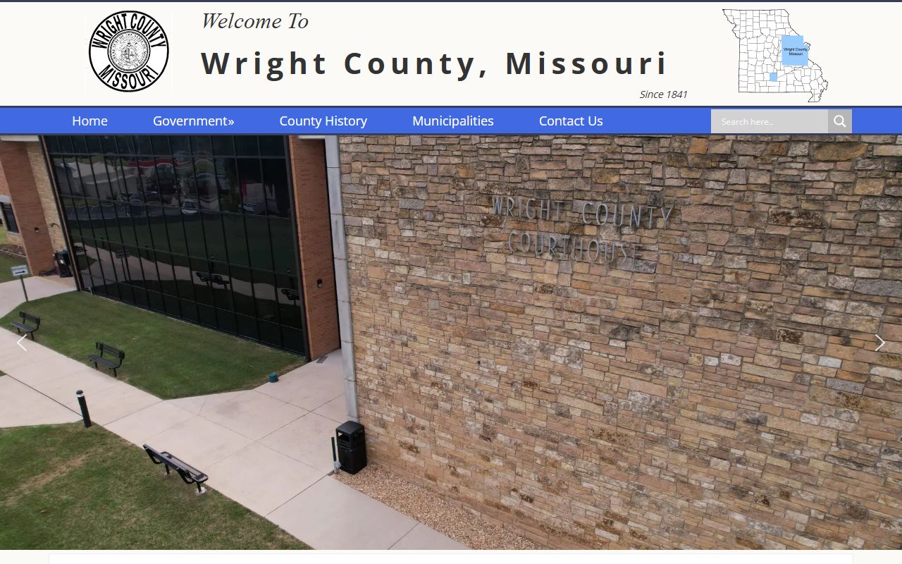 Wright County government home page for inmate population context